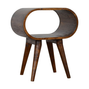 Open Nightstand | Chestnut Finish | Compact Bedside Shelf