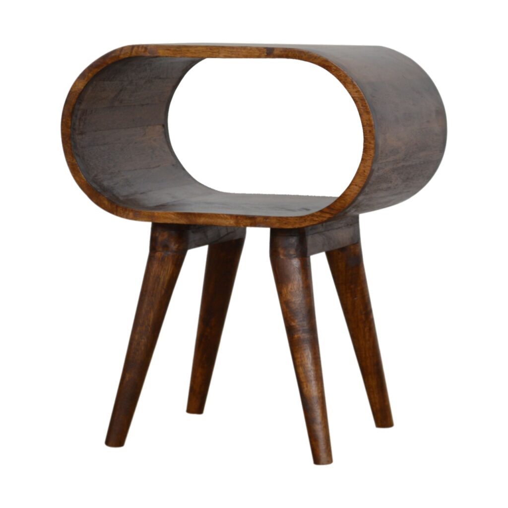 Open Nightstand | Chestnut Finish | Compact Bedside Shelf