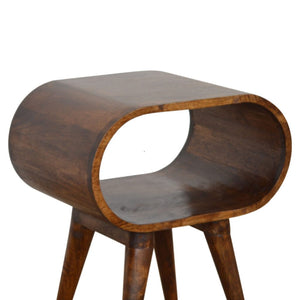 Open Nightstand | Chestnut Finish | Compact Bedside Shelf