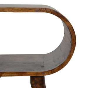 Open Nightstand | Chestnut Finish | Compact Bedside Shelf