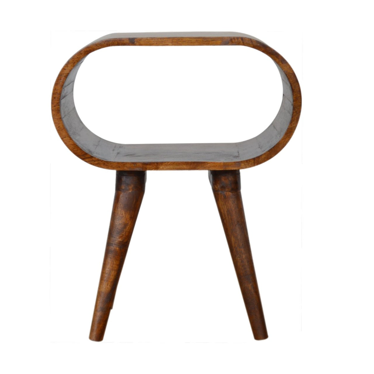 Open Nightstand | Chestnut Finish | Compact Bedside Shelf