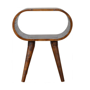 Open Nightstand | Chestnut Finish | Compact Bedside Shelf