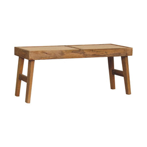 Open Rattan Bench | Natural Textured Accent Seating