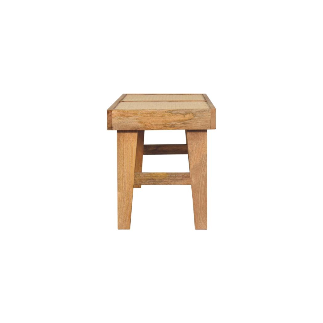 Open Rattan Bench | Natural Textured Accent Seating