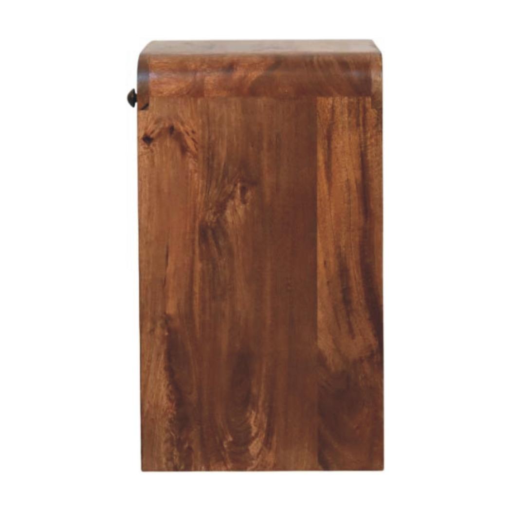 Open-Shelf Bedside Table with Drawer | Compact Bedroom Storage