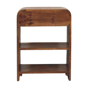 Open-Shelf Bedside Table with Drawer | Compact Bedroom Storage