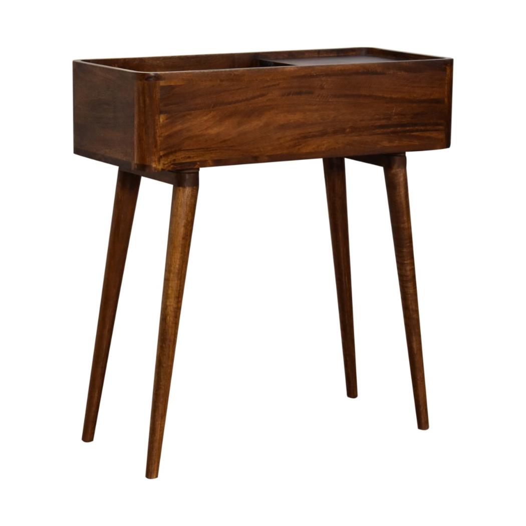 Open-Top Console Table | Chestnut Finish | Raised Display Storage