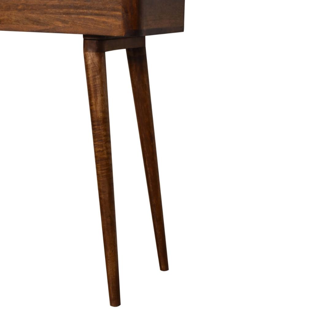 Open-Top Console Table | Chestnut Finish | Raised Display Storage