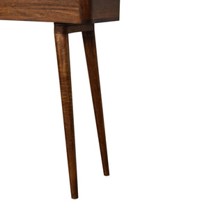 Open-Top Console Table | Chestnut Finish | Raised Display Storage