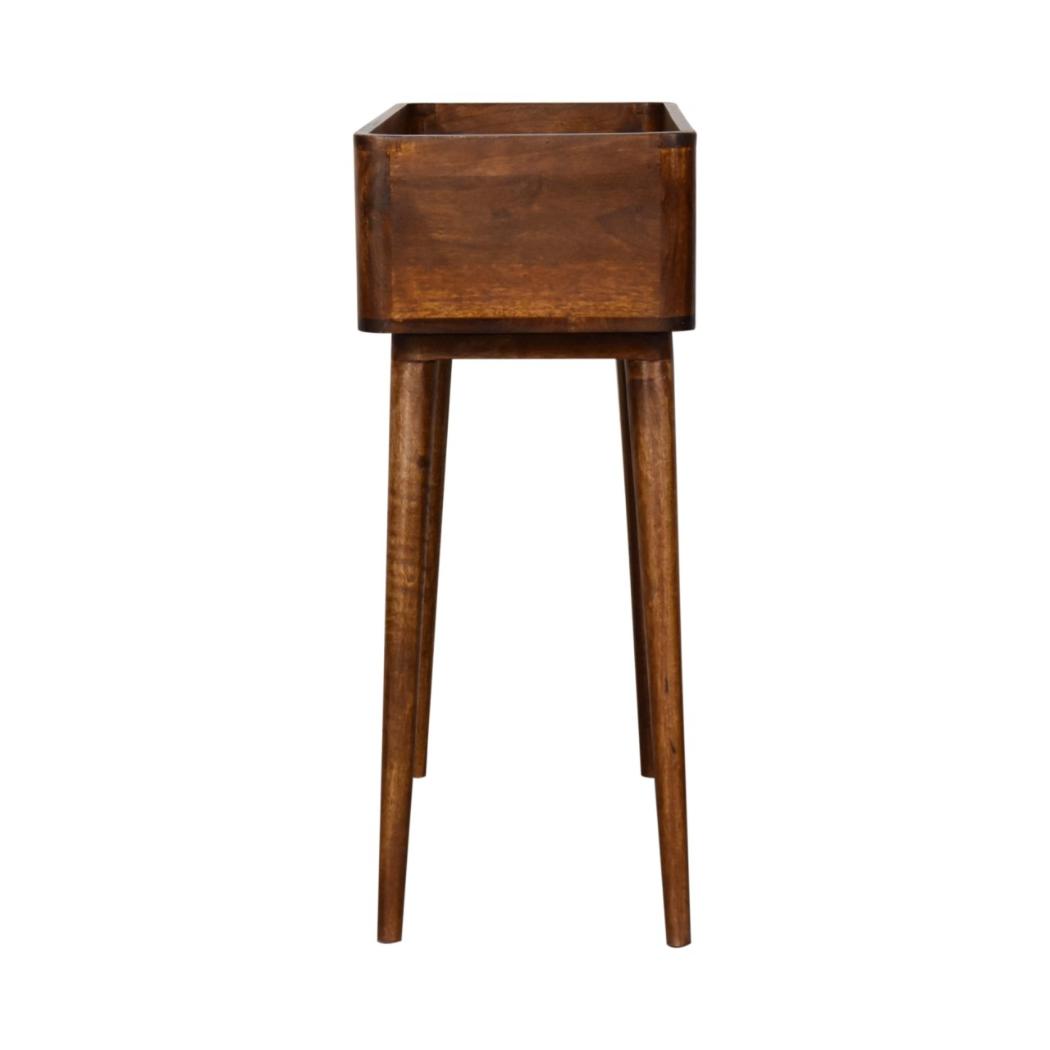 Open-Top Console Table | Chestnut Finish | Raised Display Storage