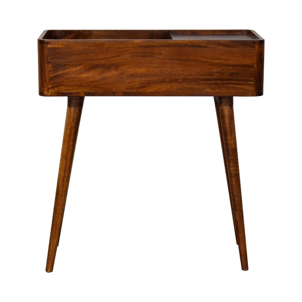 Open-Top Console Table | Chestnut Finish | Raised Display Storage