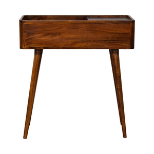 Open-Top Console Table | Chestnut Finish | Raised Display Storage
