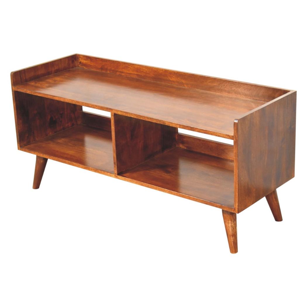 Open-Top Media Unit | Chestnut Finish | Practical TV Storage