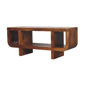 Orion Curved Chestnut Media Unit | Timber TV Cabinet | Soft Edge Living Room Storage