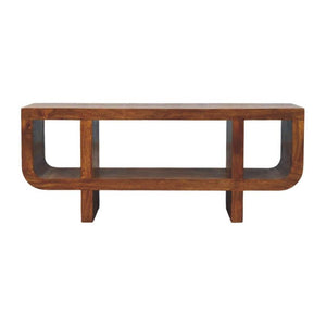 Orion Curved Chestnut Media Unit | Timber TV Cabinet | Soft Edge Living Room Storage