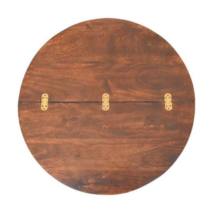 Orion Slatted Coffee Table | Solid Mango Wood | California Walnut Finish | Round Living Room Table