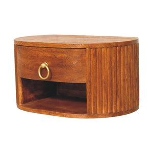 Oval Wall Nightstand | Soft Curves | Space-Saving Bedroom Furniture