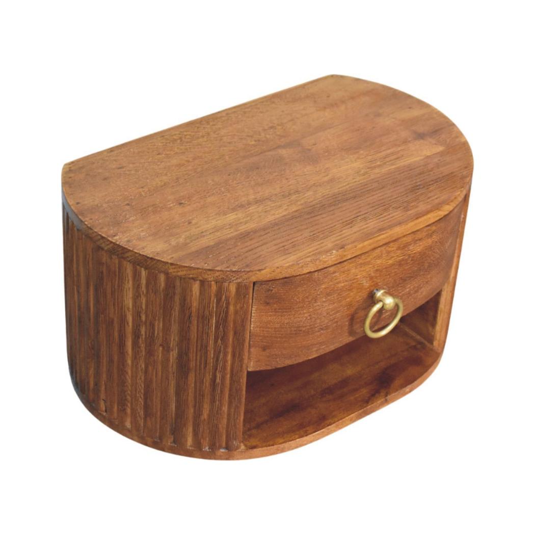 Oval Wall Nightstand | Soft Curves | Space-Saving Bedroom Furniture