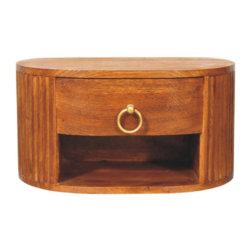 Oval Wall Nightstand | Soft Curves | Space-Saving Bedroom Furniture