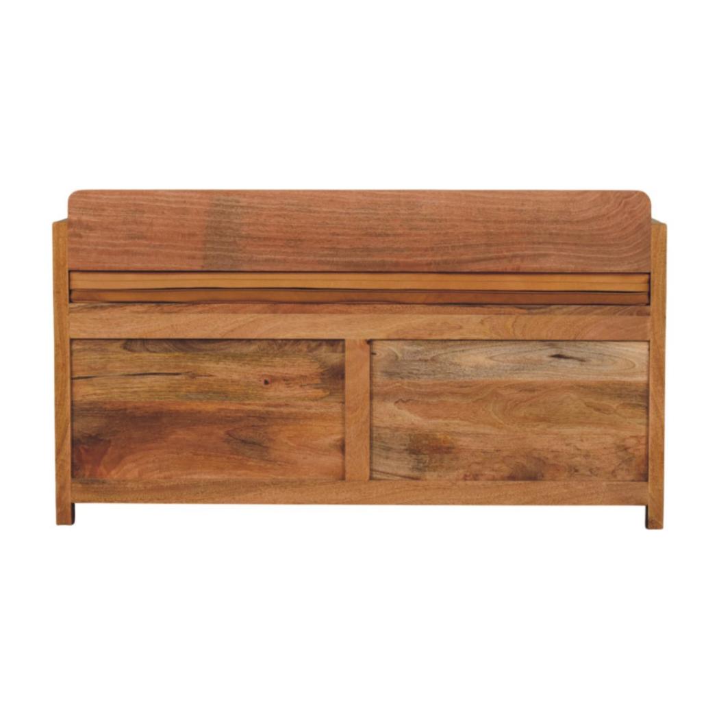 Oxford Storage Bench | Solid Mango Wood | Oak-ish Finish | 2 Drawers