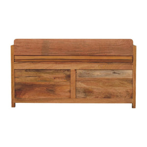 Oxford Storage Bench | Solid Mango Wood | Oak-ish Finish | 2 Drawers