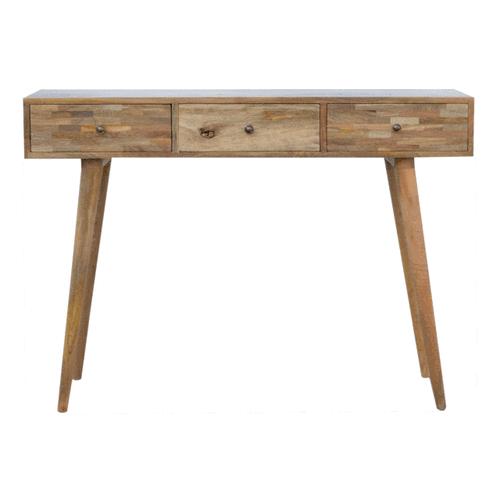 Patchwork Console Table | Solid Mango Wood | Mixed Timber Finish | Eclectic Hallway Table