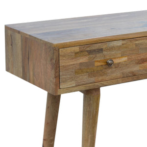 Patchwork Console Table | Solid Mango Wood | Mixed Timber Finish | Eclectic Hallway Table