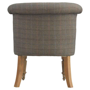 Petite Multi Tweed Accent Chair | Deep Button Back | Mango Wood