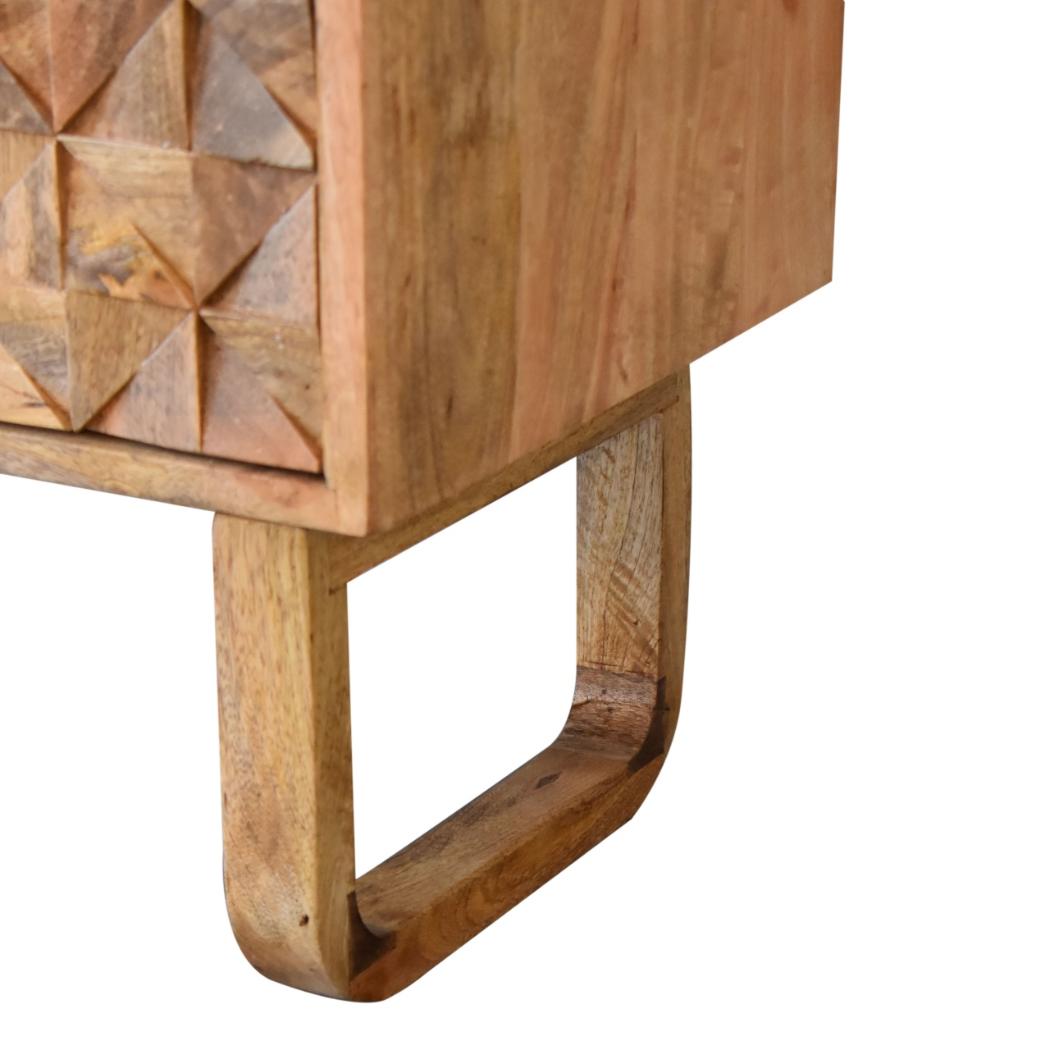 Pineapple Carved Bench | Black Tweed Upholstery | Statement Accent Seating