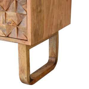 Pineapple Carved Bench | Black Tweed Upholstery | Statement Accent Seating