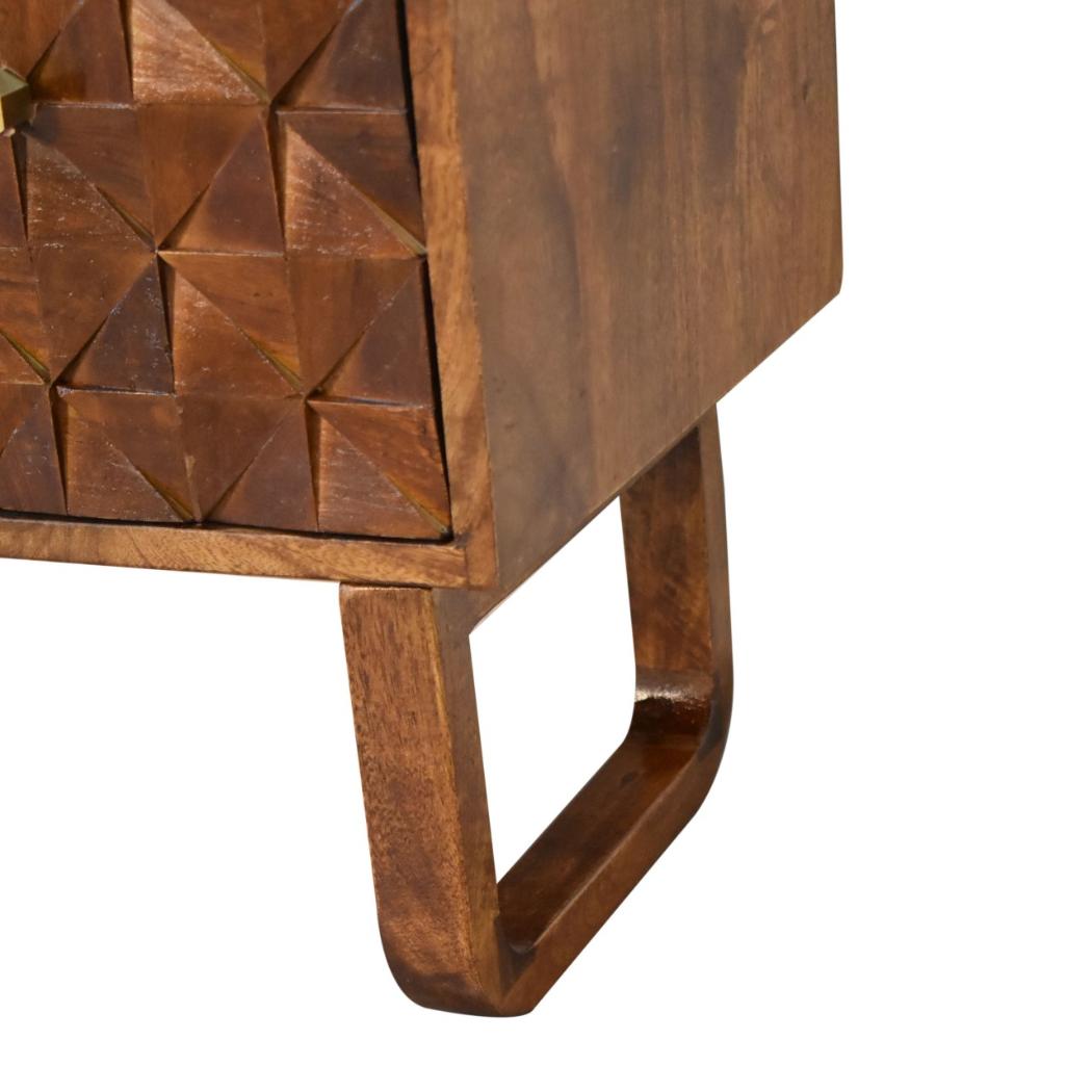 Pineapple Carved Bench | Chestnut Finish | Decorative Hallway Seating