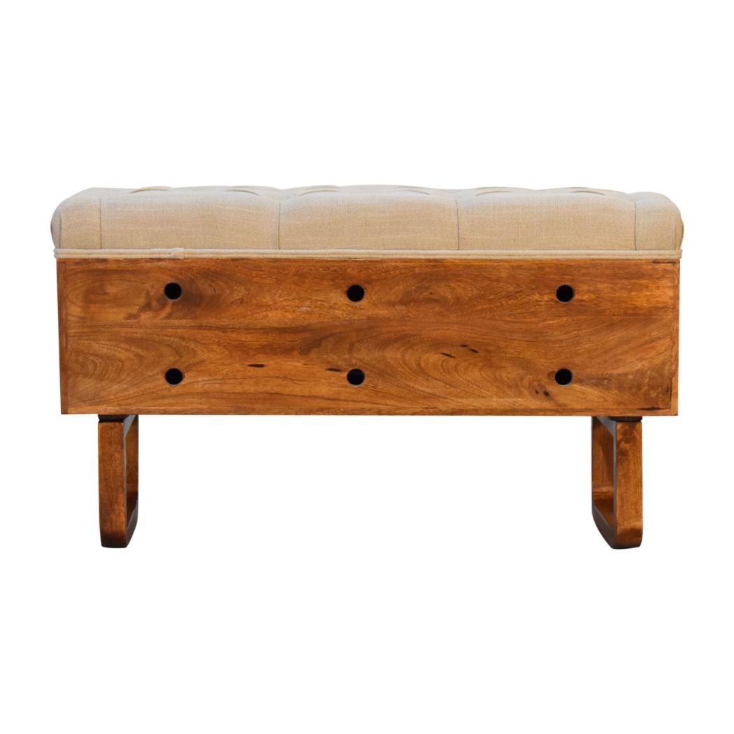 Pineapple Carved Bench | Chestnut Finish | Decorative Hallway Seating