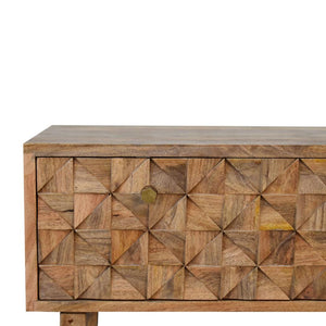 Pineapple Carved Bench | Oak-Inspired Finish | Decorative Accent Seating