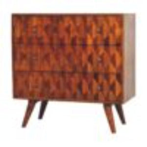 Pineapple Carved Chest | Chestnut Finish | Decorative Storage