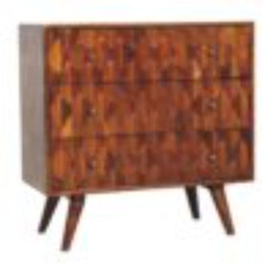 Pineapple Carved Chest | Chestnut Finish | Decorative Storage
