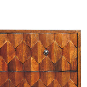 Pineapple Carved Chest | Chestnut Finish | Decorative Storage