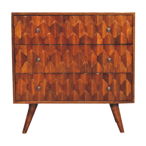 Pineapple Carved Chest | Chestnut Finish | Decorative Storage