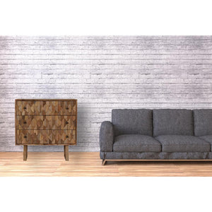 Pineapple Carved Chest | Solid Mango Wood | Oak Finish | 3 Drawers