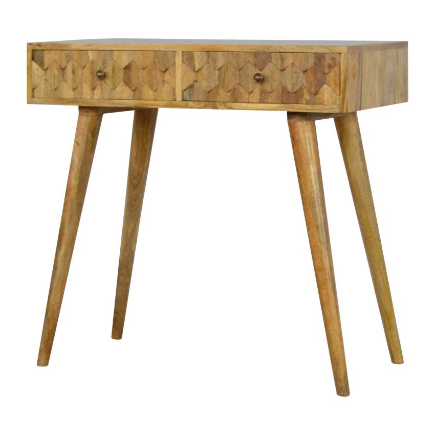 Pineapple Carved Console Table | 2 Drawers | Nordic Legs