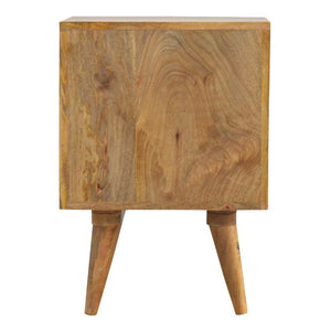 Pineapple Carved Mango Wood Bedside Table | 2 Drawers | Nordic Legs