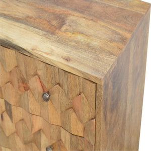 Pineapple Carved Mango Wood Chest | 3 Drawers | Nordic Legs