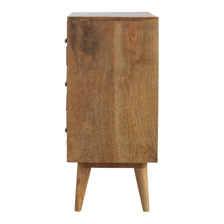 Pineapple Carved Mango Wood Chest | 3 Drawers | Nordic Legs