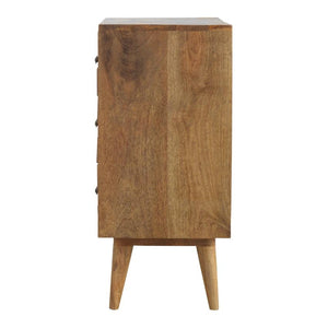 Pineapple Carved Mango Wood Chest | 3 Drawers | Nordic Legs