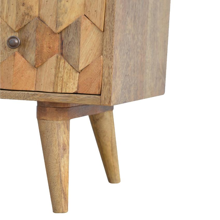 Pineapple Carved Mango Wood Chest | 3 Drawers | Nordic Legs