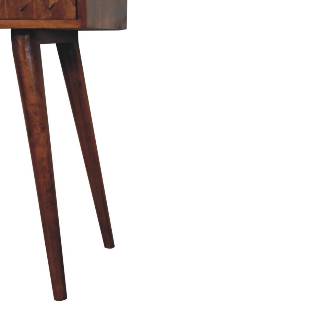Pineapple Console Table | Chestnut Finish | Tropical Carved Design