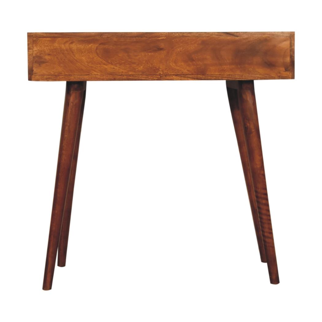 Pineapple Console Table | Chestnut Finish | Tropical Carved Design