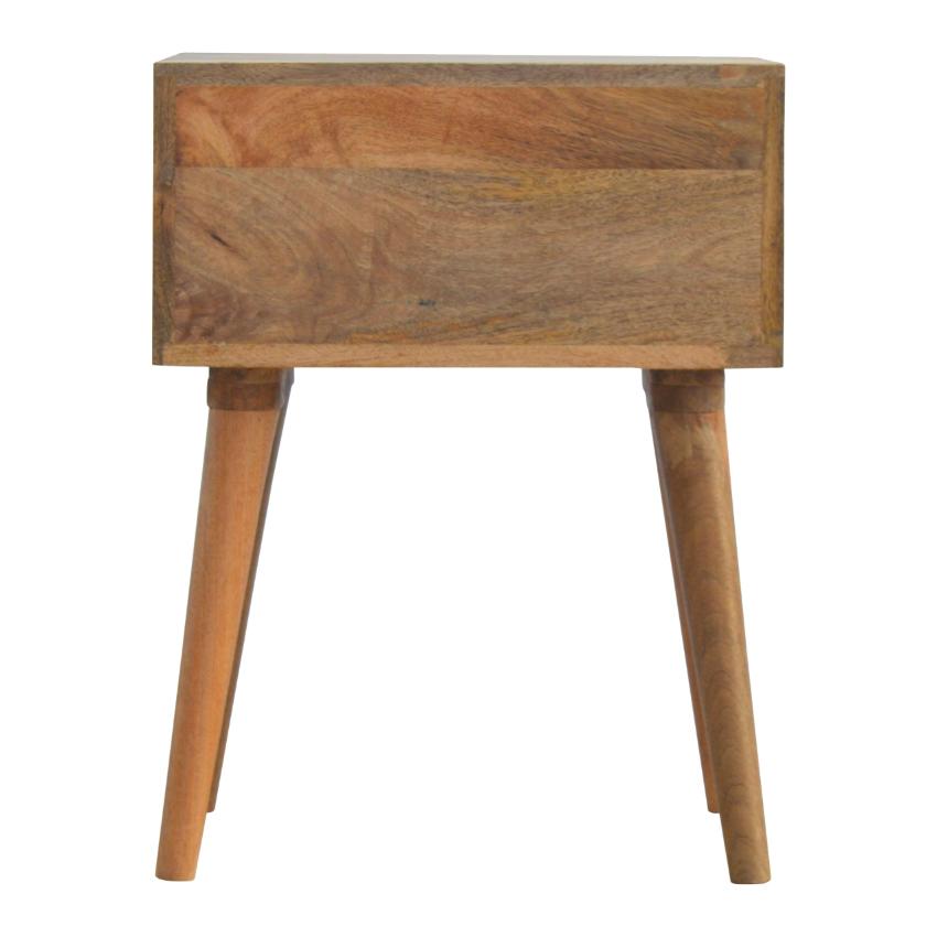 Pink Floral Mango Wood Bedside Table | 2 Drawers | Nordic Legs