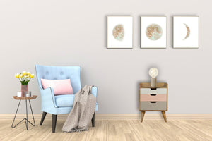 Pink Gradient Bedside Table | 3 Drawers | Solid Mango Wood