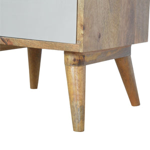 Pink Gradient Bedside Table | 3 Drawers | Solid Mango Wood