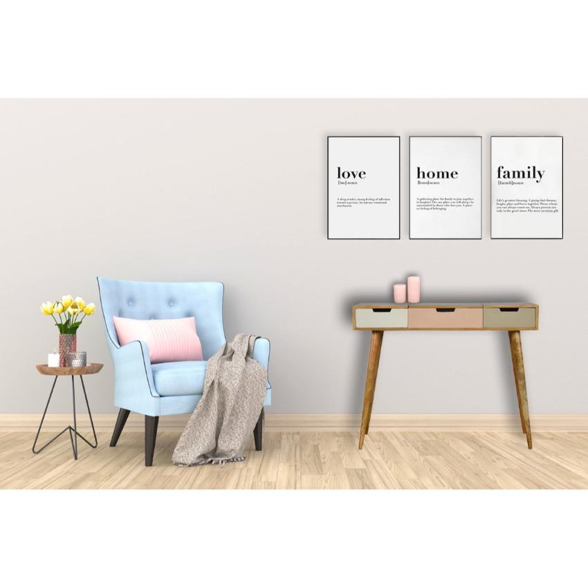 Pink Gradient Dressing Table | 3 Drawers | Solid Mango Wood